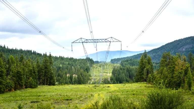 FILE - Power line in B.C.